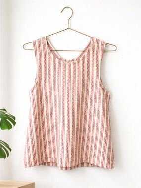 Sleeveless Madewell Red Stripe Criss Cross Tank Top